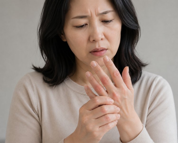아침 뻣뻣한 손가락